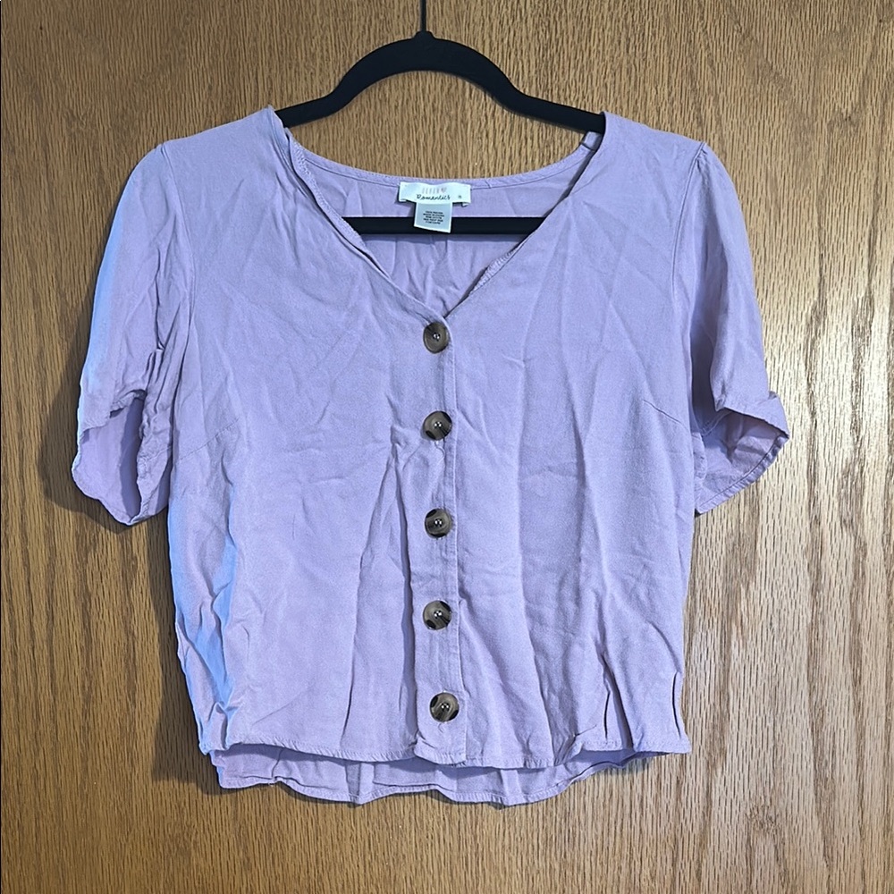 URBAN Romantics Purple Button Down Shirt